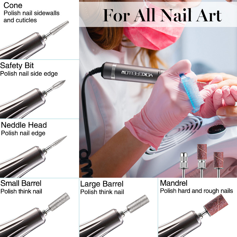 Máquina para manicure elétrica broca com display lcd completo - Imagem 2
